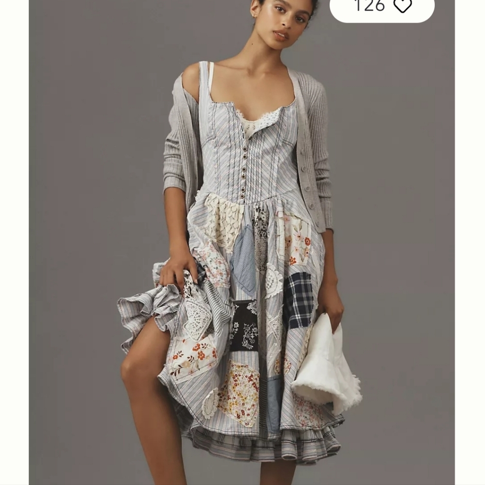 Pilcro Scoop-Neck Drop-Waist Midi Dress